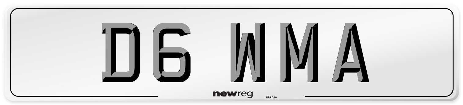 D6 WMA Number Plate from New Reg